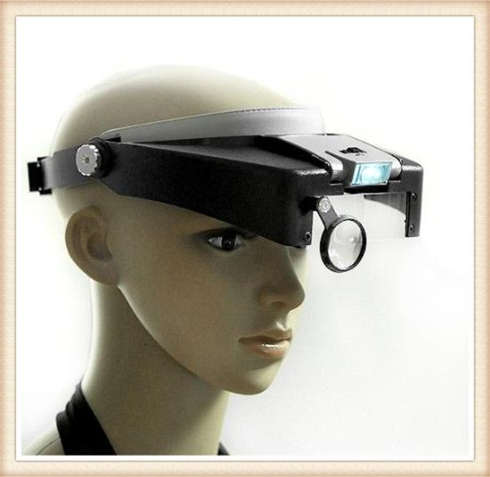 10X Lighted Magnifying Glass Headset Dual LED Head Headband Magnifier