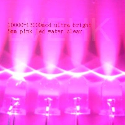 Diode électroluminescente LED rose Ultra brillante, 500 pièces, 5mm, 10000 MCD