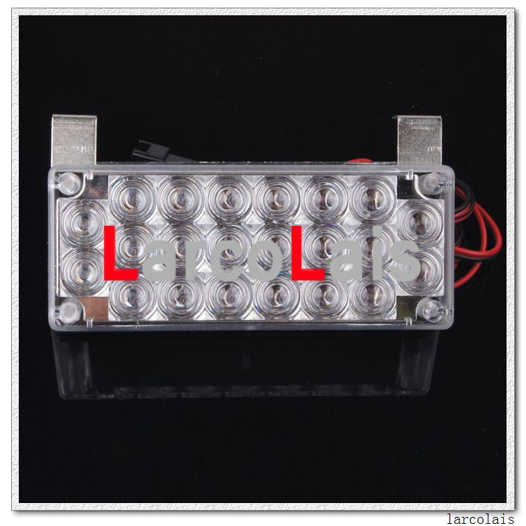 White Amber 2x22 LED Strobe Flash Warning EMS Car Truck Light Flashing