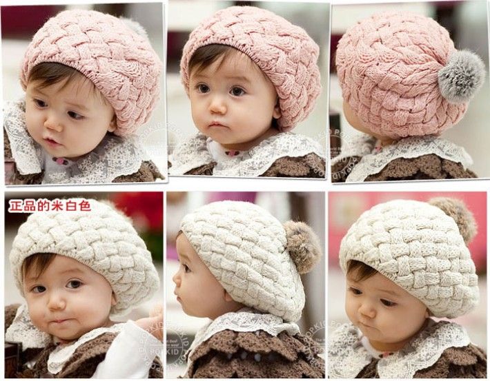 Baby hats Pom pom knit hat girls boys beanie winter toddler kids boy girl faux warm knitted caps knitting cap 5months-5years children's