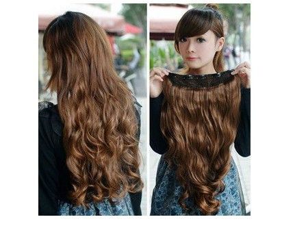 One Piece New Long Synthetic Curly Wave Clip In Hair Extensions