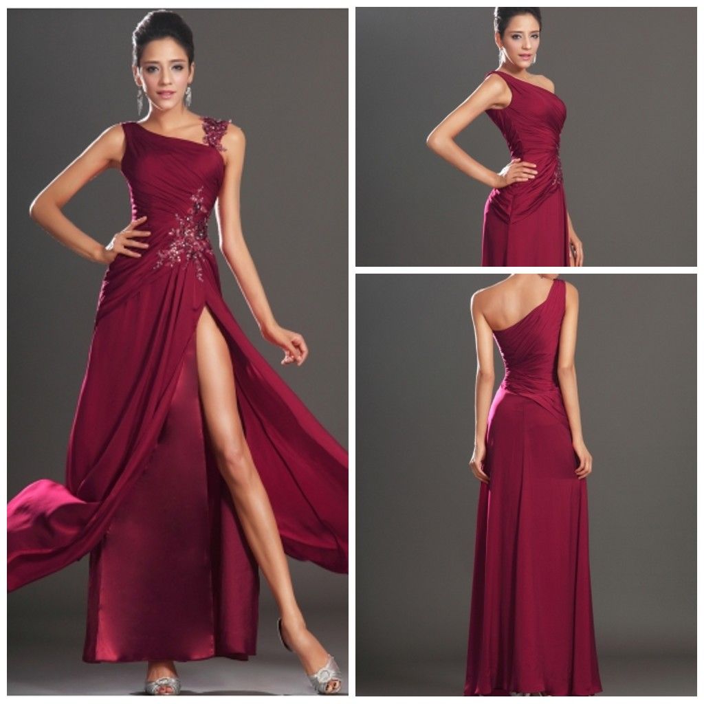 dark red evening gowns