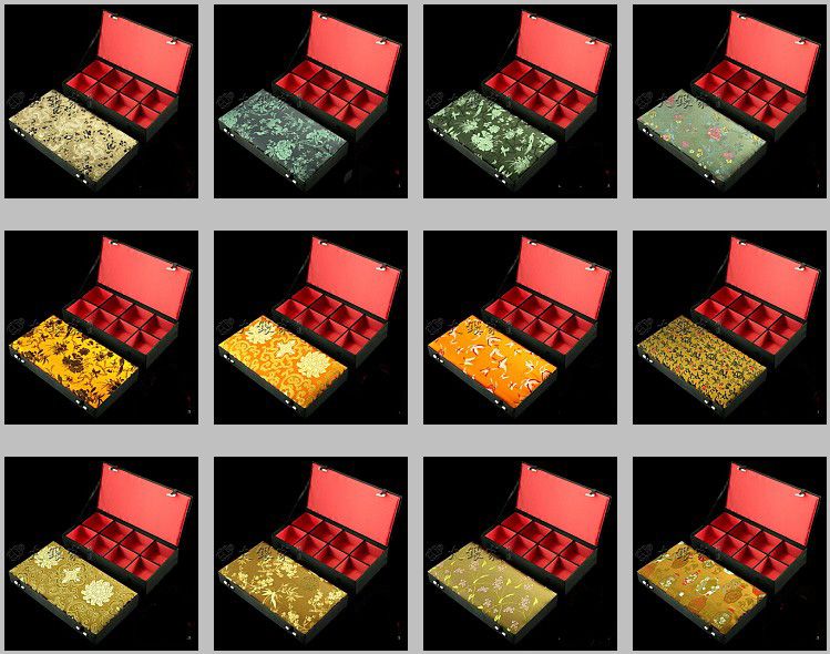 Hochwertige 8-Gitter-Schmuckkästchen mit Siebdruck für Armreifen, Schachteln für Krawatten, Uhren, Geschenkboxen, Schmuckkästchen, 1 Stück, Farbmischung, kostenlos