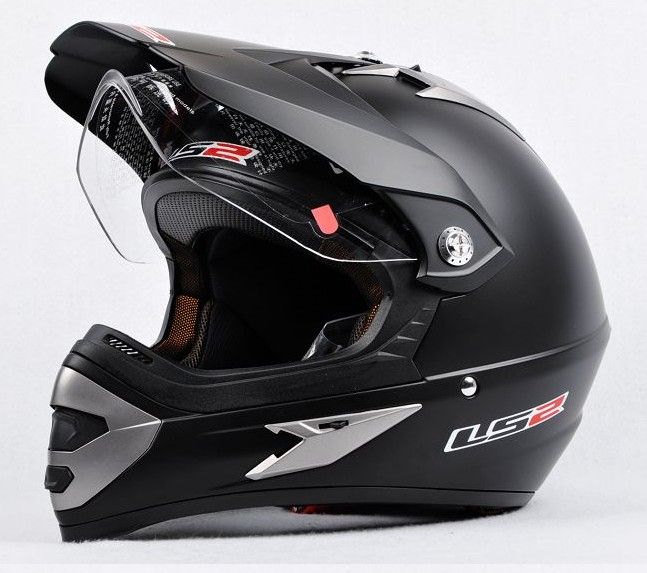 ECE DOT LS2 Motorcross Helmets Motorcycle Helmets OFF Road Helmet With ABS And Matte Black Color