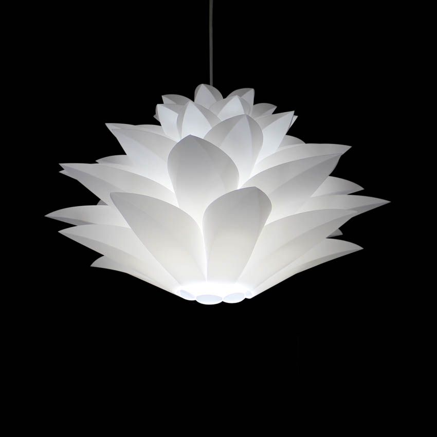 Modern Pendant Lamp White Lotus Acrylic DIY Creatived Bedroom Hallway Corridor Dining Room Kitchen Plastic Hanging Light