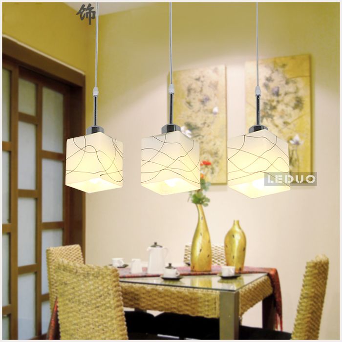 3 E27 Lights 50cm Long Dining Room Pendant Light Modern Delineated