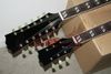Aangepaste linkshandige gitaar dubbele hals 6 snaren 12 snaren elektrische gitaar in rood gratis verzending