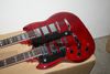 Guitarra esquerda personalizada Double Neck 6 Strings 12 Strings Guitar Electric em vermelho 114944894