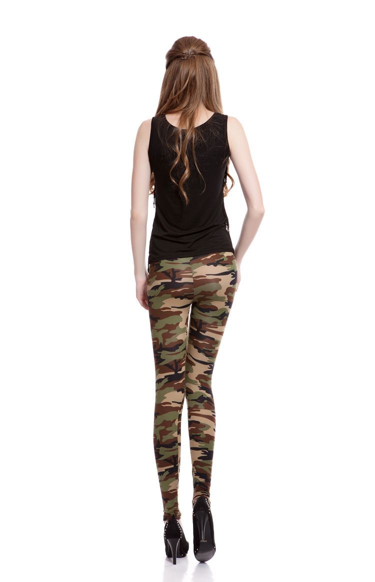 Camouflage Army Green Leggings Military Blue Tights Big Size Fashion Women Cool Trousers From