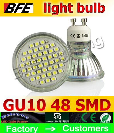 بقعة ضوء LED IP44 5W 250LM 3528 SMD 48 المصابيح LED لمبة مصباح الضوء الأضواء E27 GU5.3 MR16 GU10 في المبيعات 110-240V