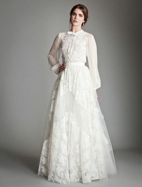 Discount Cheap Long Poet Sleeve  Lace Wedding  Dress  UK  