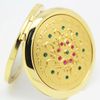 Gold Alloy Decorative Round Mirror Double Side Folding MINI Pocket Compact Mirror Women Flower Makeup Mirror Valentines Gift Favor5182132