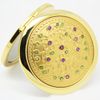 Gold Alloy Decorative Round Mirror Double Side Folding MINI Pocket Compact Mirror Women Flower Makeup Mirror Valentines Gift Favor5182132