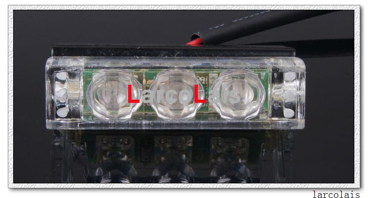Larcolais Blue Amber Red White Green 6x3 LED Fire Blinking Blinking Strobe Emergency Car Lights Kit3429264