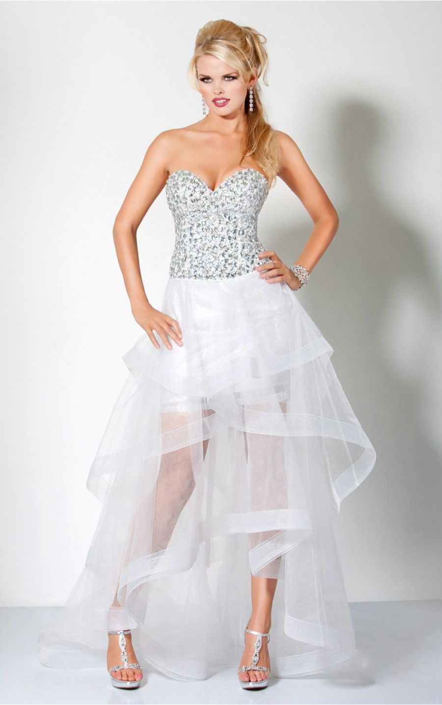 Sweetheart Short  White  Prom  Dresses  Rhinestone Lace Up 