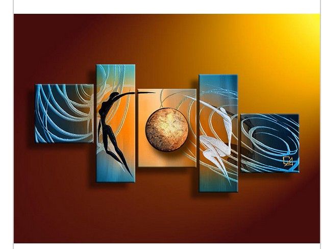 Wall Art Painting 2017 5 panel wall art people love story blue oil painting on Wall Art Painting 2017 5 panel wall art people love story blue oil painting on