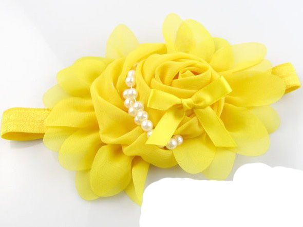 Bunte Baby Mädchen Chiffon Stirnband für Fotografie Requisiten Rose Perle Blume Stirnbänder 15 teile/los