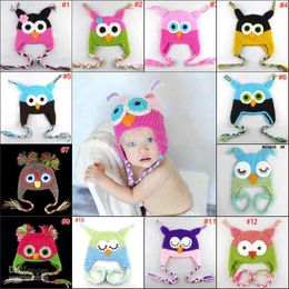 20pcs* Owl ear crochet cap monkey ear crochet cap parrot ear crochet cap baby hat Mixed style 18 colors