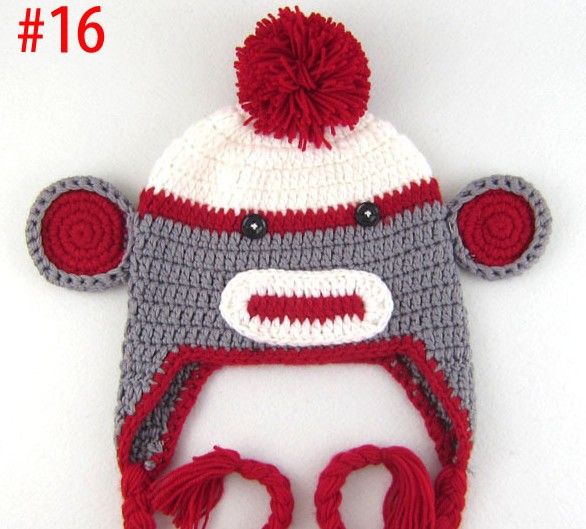 * coruja orelha crochet cap macaco orelha crochet cap papagaio ouvido crochet cap bebê chapéu estilo misto 18 cores