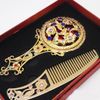 Antique Flower Mosaic Copper Mirror Vintage Portable Compact Makeup Mirror and Comb Set Wedding Favors Gift Box Packing HZ0395445064