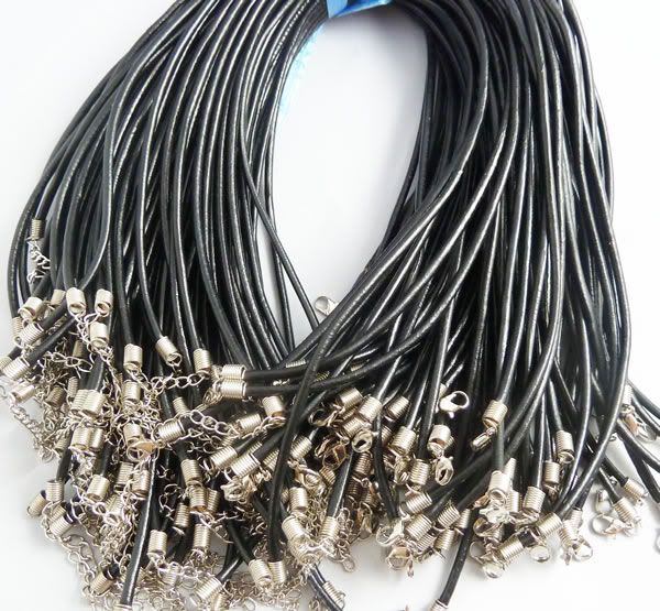 Black Real Leather Necklace Cord 18mm Jewelry Accessories Findings 5427969