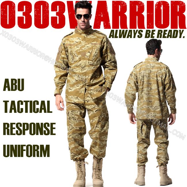 ABU Tiger Stripe Camouflage Suit Sets Airman Battle Uniform Military