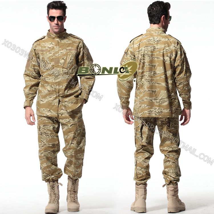 ABU Tiger Stripe Camouflage Suit Sets Airman Battle Uniform Military