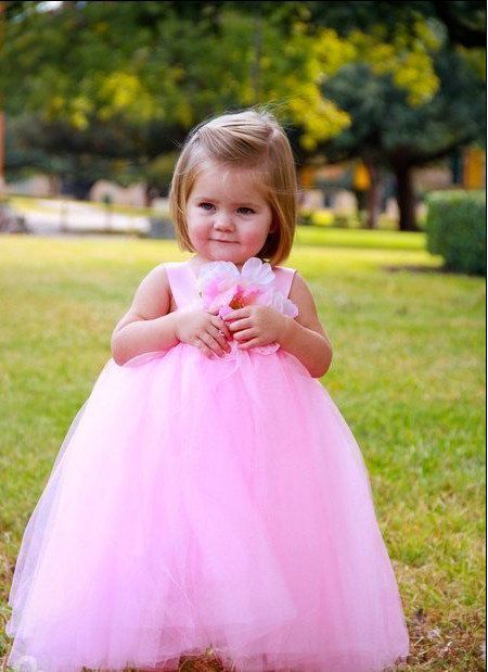 2015 Lovely Girls Tutu Dresses Tea Length White/Light Pink/Pink Tulle ...