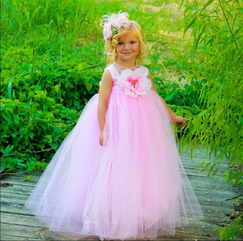 Custom Made Lovely Light Pink And WhiteTutu Dresses For Toddlers Flower ...