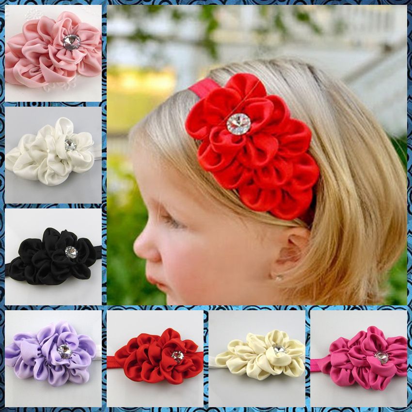 2013 New Style 20pcs Lovely children's crystal bud flower headband baby headband