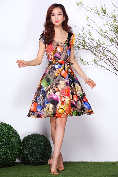 printed short dress