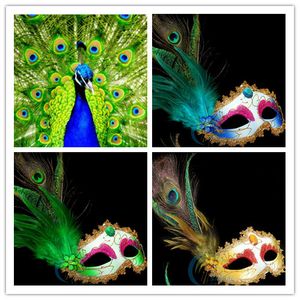 Hot Venetian Masquerade Pheasant Peacock Feather Masks Half Face Masks Ball Party Ph1