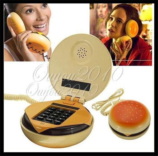 CB2 Novetly Juno Hamburger Cheeseburger Burger Corded Phone Telephone 1pc ✿ 