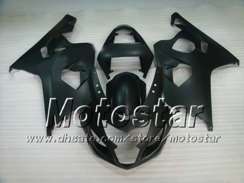 Custom Fairing Set för Suzuki GSXR 600 750 K4 2004 2005 GSXR600 GSXR750 04 05 R600 R750 Flat Svart Motorcykel Fairings Parts