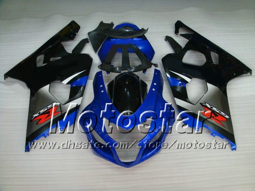 Carrosserie bleu noir pour SUZUKI GSXR 600 750 K4 2004 2005 GSXR600 GSXR750 04 05 R600 R750 ensemble de carénage de haute qualité