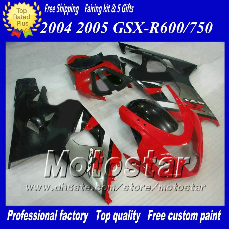 Anpassat mairing -kit för Suzuki GSXR 600 750 K4 2004 2005 GSXR600 GSXR750 04 05 R600 R750 Högklassig ABS -plastkitsats