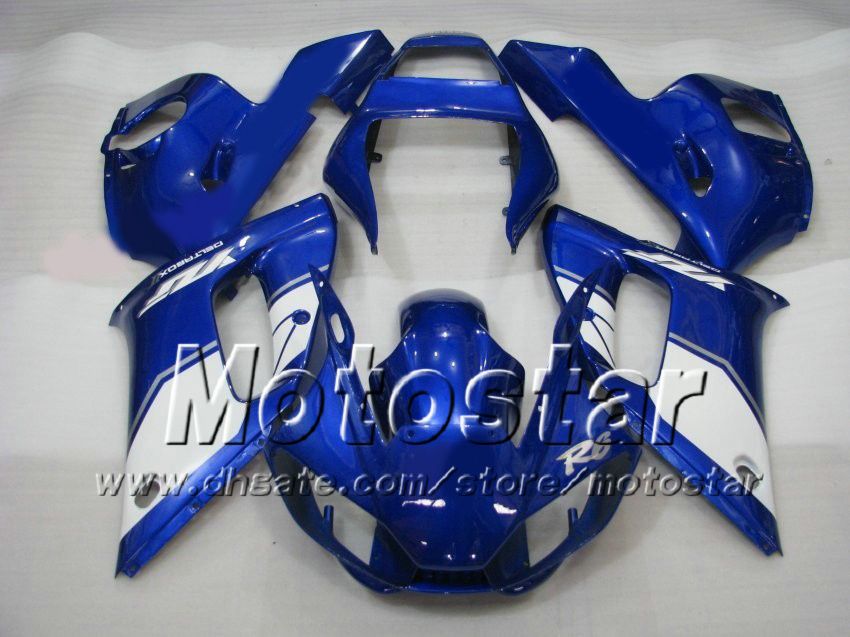 Fairing för Yamaha R6 YZF-R6 98 99 00 01 02 YZF-R6 YZFR6 1998 1999 2000 2001 2002 Blue White ZM476