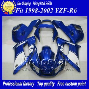 Обтекание для Yamaha R6 YZF-R6 98 99 00 01 02 YZF-R6 YZFR6 1998 1999 2000 2001 2002 Blue White ZM476