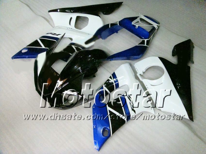 Carenagem para YAMAHA R6 YZF-R6 98 99 00 01 02 YZF-R6 YZFR6 1998 1999 2000 2001 2002 Branco DK.Azul 69M