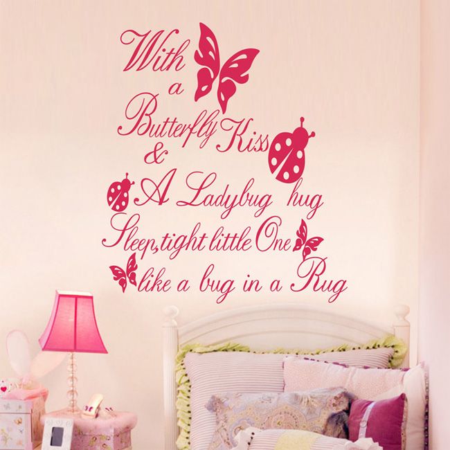 Kids Room Butterfly Wall Quotes Vinyl Wall Stickers 