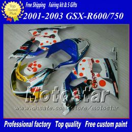 Fairing set for SUZUKI GSXR 600 750 K1 2001 2002 2003 GSXR600 GSXR750 01 02 03 R600 R750 free gift bodywork set