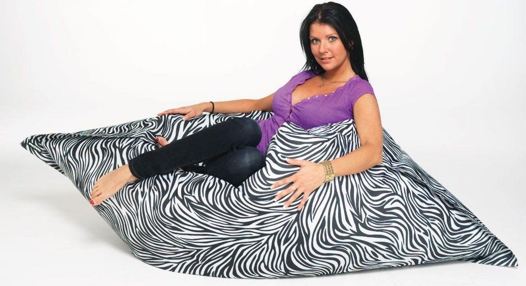 Red Dots Polka Beanbag Chair, High Back Support Bean Bag Recliner, Fashion Adults Sitting