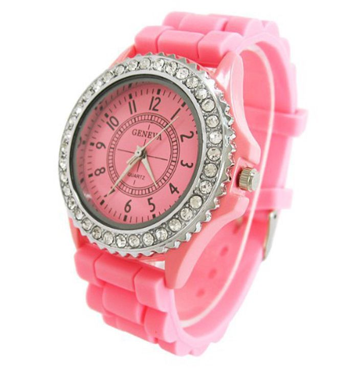 50st Fashion Geneva Crystal Diamond Jelly Silicone Watch Unisex Men039S Women039S Quartz Candy Watchesyoyowatch20133343406