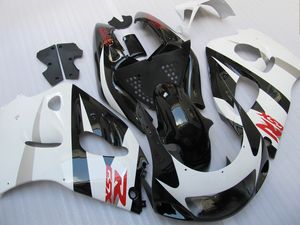 Suzuki GSXR 600 750 1996 1997 1998 1998 1999 2000 GSXR600 GSXR750 96 97 97 98 99のグロスホワイトブラックフェアリングキット