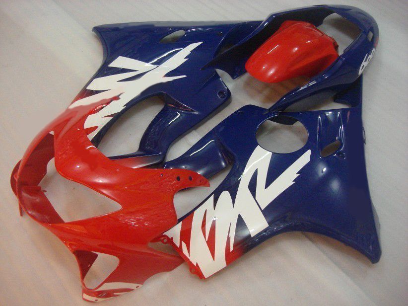 Aanpassen gratis Body kit voor HONDA CBR600 F4 1999 2000 CBR 600 CBR600F CBR600F4 99 00 kuip set rood blauw