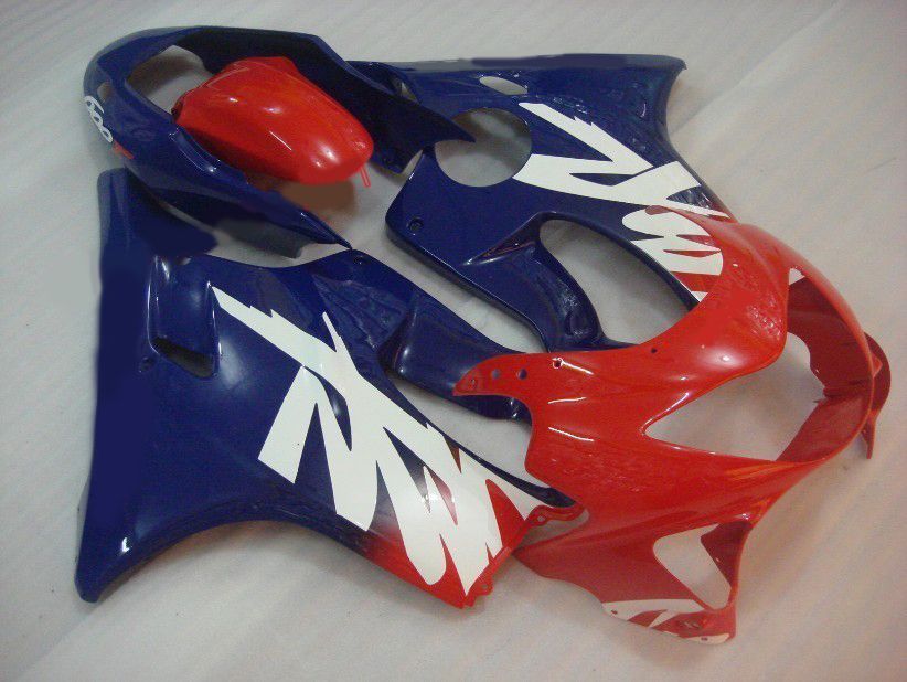 Aanpassen gratis Body kit voor HONDA CBR600 F4 1999 2000 CBR 600 CBR600F CBR600F4 99 00 kuip set rood blauw