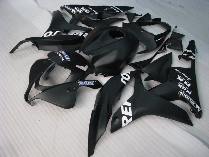 حقن مصبوب لـ Honda CBR600RR 2007 2008 Fairings CBR 600 07 08 Flat Matte Black Fairing Kit