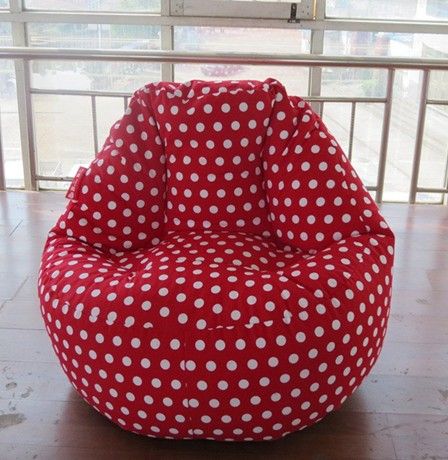 2020 Red Dots Polka Beanbag Chair High Back Support Bean Bag