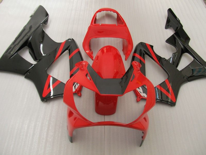 Kit de aireación rojo y negro personalizado para HONDA CBR900RR 929 2000 2001 CBR900 929RR CBR929 00 01 CBR929RR, piezas de carenado para reparación de carrocería