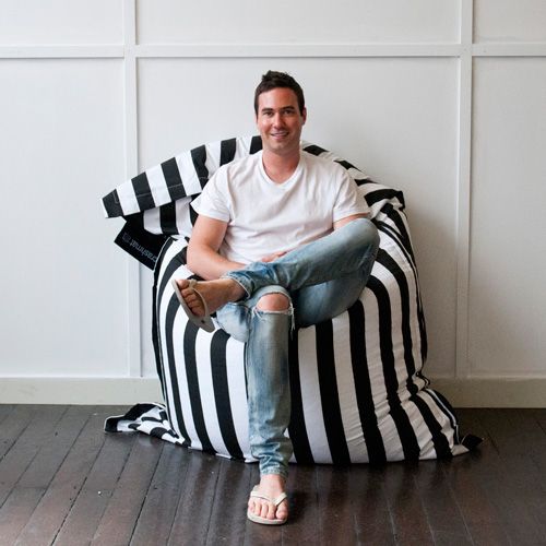 2017 Black Strip Print Adults Large Pillow Beanbag Cushion, Square See larger image - 2017 Black Strip Print Adults Large Pillow Beanbag Cushion, Square